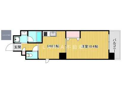 サザンクロス(1DK/6階)の間取り写真