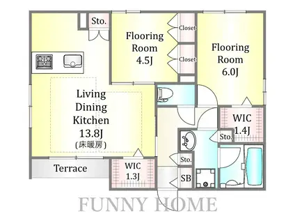カーサ・ドマーニ(2LDK/1階)の間取り写真