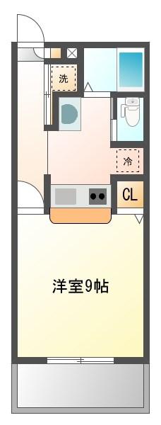 クラウンズワン箱崎(1K/4階)の間取り写真