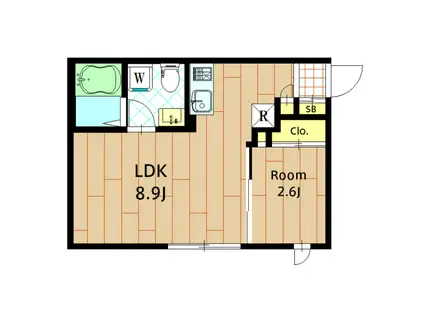 SEED JUST B-BASE II(1LDK/4階)の間取り写真