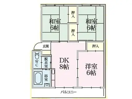 日豊スカイハイツ(3DK/5階)の間取り写真