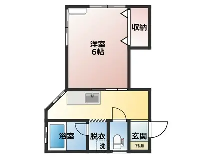 コーポ7(1K/2階)の間取り写真