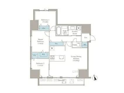 VISTA西早稲田(3LDK/7階)の間取り写真