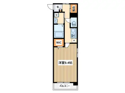 メゾンタナカ3(1K/8階)の間取り写真