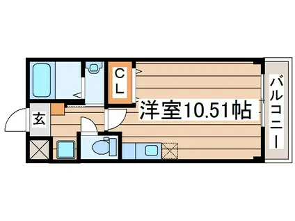 クオーレ連坊(ワンルーム/1階)の間取り写真