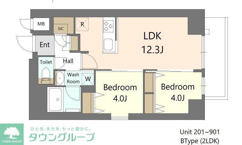 S-RESIDENCE王子ENABLE(2LDK/6階)の間取り写真