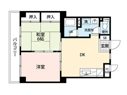 トータロー習志野ビル(2DK/3階)の間取り写真