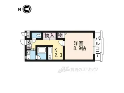 アミティエ大江1(1K/1階)の間取り写真