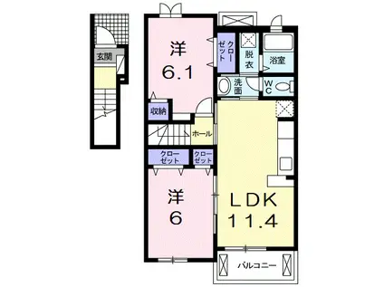 SUBARUIII番館(2LDK/2階)の間取り写真