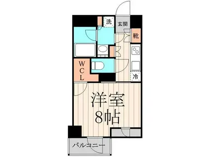 ミルーナヒルズ金町(1K/2階)の間取り写真