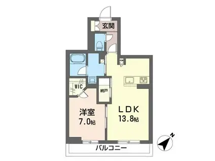 グランシャンブル(1LDK/2階)の間取り写真