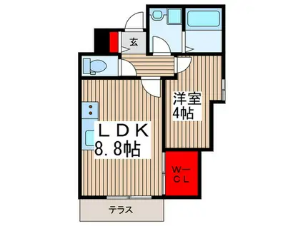 メゾンウエスト(1LDK/1階)の間取り写真