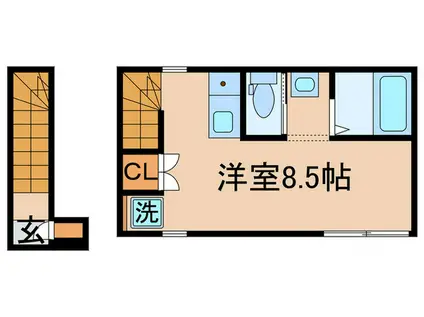 ベレガンス船橋VII(ワンルーム/2階)の間取り写真