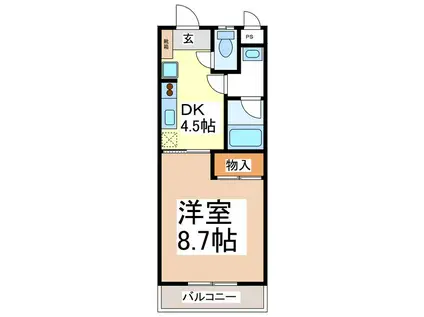 リビアン川中島(1DK/3階)の間取り写真