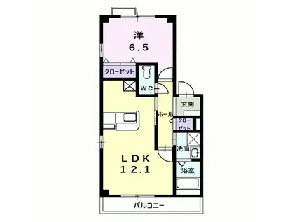 ユトリートカナヤ(1LDK/1階)の間取り写真