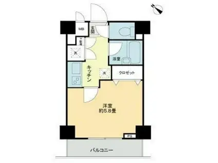 サンパティオ文京千石(1K/4階)の間取り写真