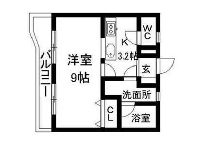 第5マユミビル(1K/1階)の間取り写真
