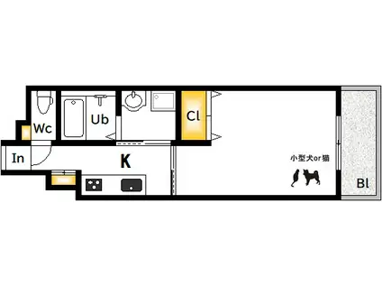 THE GIULIA ORIENT BLD NO.125(1K/11階)の間取り写真