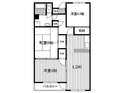 シャトーレオザワ(3LDK/2階)の間取り写真