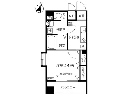 ブーゲンビリア(1K/4階)の間取り写真