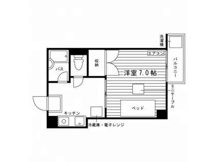 スペシャリー鞍馬口(1K/2階)の間取り写真