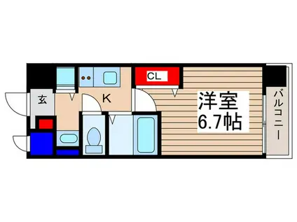 KLEBER(1K/3階)の間取り写真