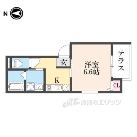 コンプレト醍醐(1K/1階)の間取り写真