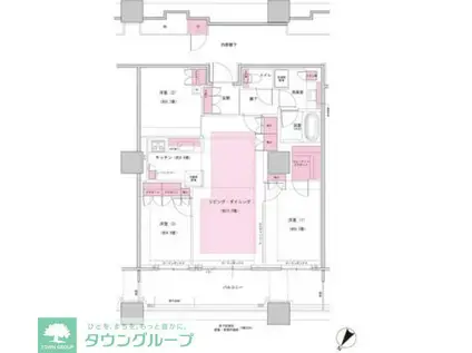 BRILLIA有明 SKY TOWER(3LDK/10階)の間取り写真