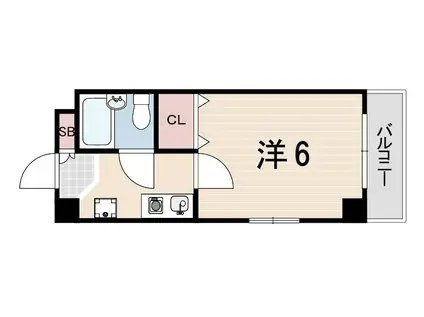 ダイドーメゾン兵庫本町(1K/6階)の間取り写真