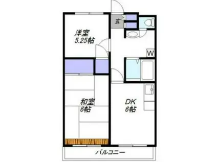 ハイツアオキ第12(2DK/2階)の間取り写真