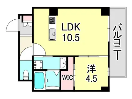 アリビラ六甲(1LDK/1階)の間取り写真