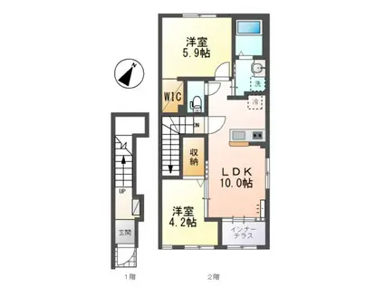 サンルミエール(2LDK/2階)の間取り写真