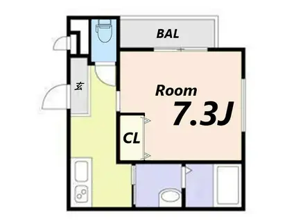 フジパレス武庫川駅東2番館(1K/1階)の間取り写真