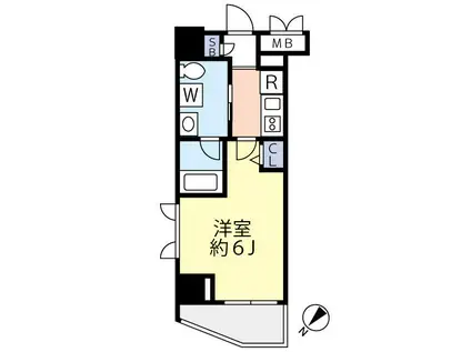 ヴァレッシア桜上水駅前シティ(1K/2階)の間取り写真