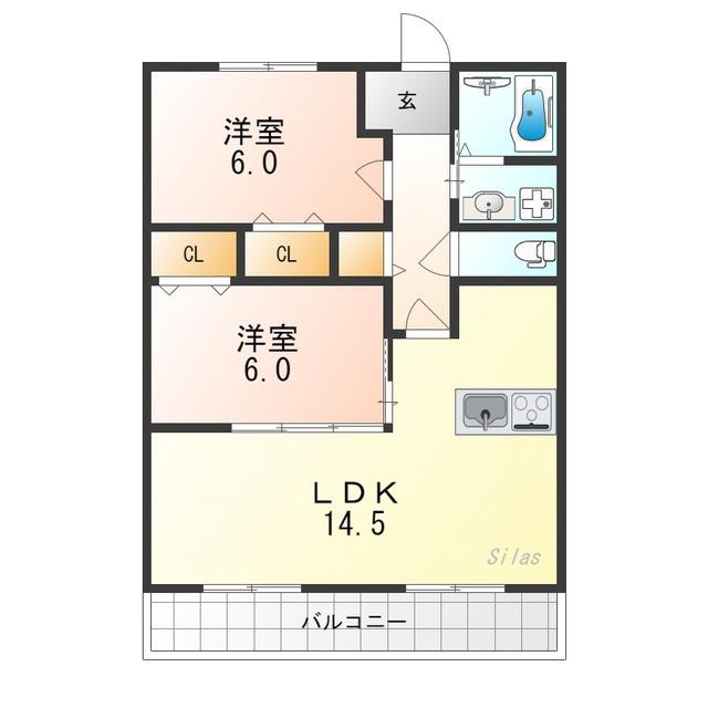 PIACERE嵯峨嵐山(2LDK/3階)の間取り写真