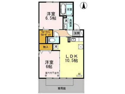 セジュールみのり(2LDK/1階)の間取り写真