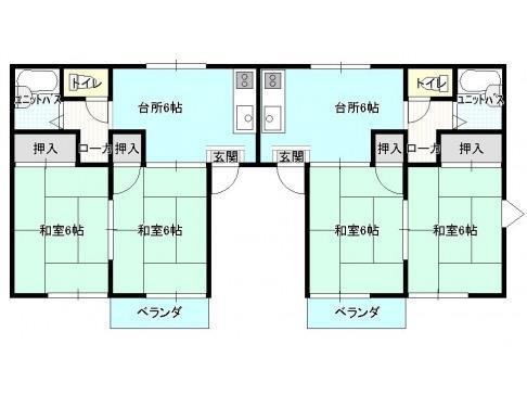 ニッセキローズ(2DK/2階)の間取り写真