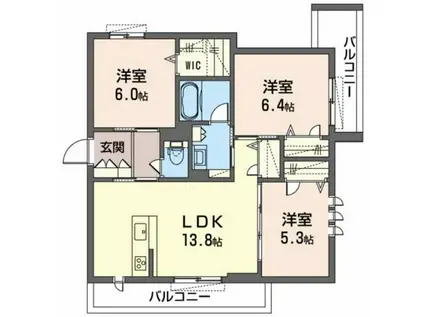 SHAMAISON CRANE(3LDK/2階)の間取り写真