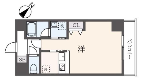 フェルテ高波(1K/7階)の間取り写真