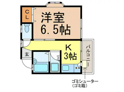 カスィータ・アスール(1K/1階)の間取り写真