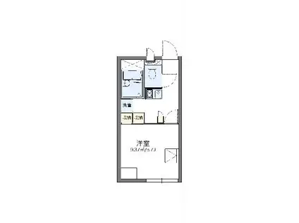 レオパレスプランドール木太II(1K/2階)の間取り写真