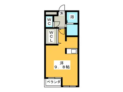 稔台ビューパレス(ワンルーム/3階)の間取り写真