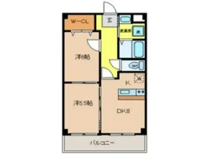 アニヴェルセル(2DK/2階)の間取り写真