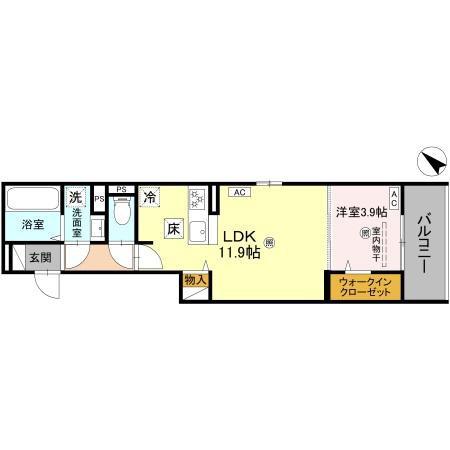 LAMAISON大池町(1LDK/1階)の間取り写真