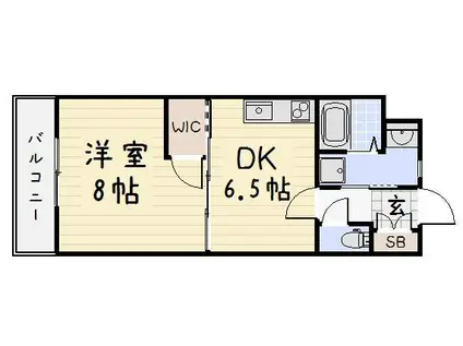 ウィングス片野II(1DK/13階)の間取り写真