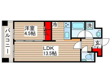 エスティメゾン銀座(1LDK/6階)の間取り写真