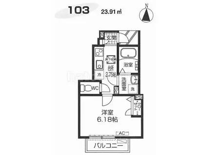 HANS HOUSE(1K/1階)の間取り写真