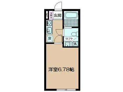 フジハイツ(1K/2階)の間取り写真