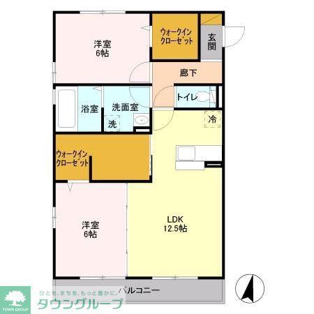 グレイスA(2LDK/3階)の間取り写真
