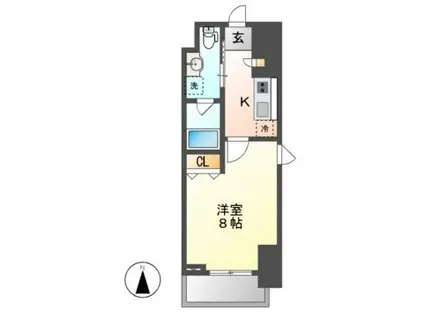 ウェスティン上前津(1K/12階)の間取り写真